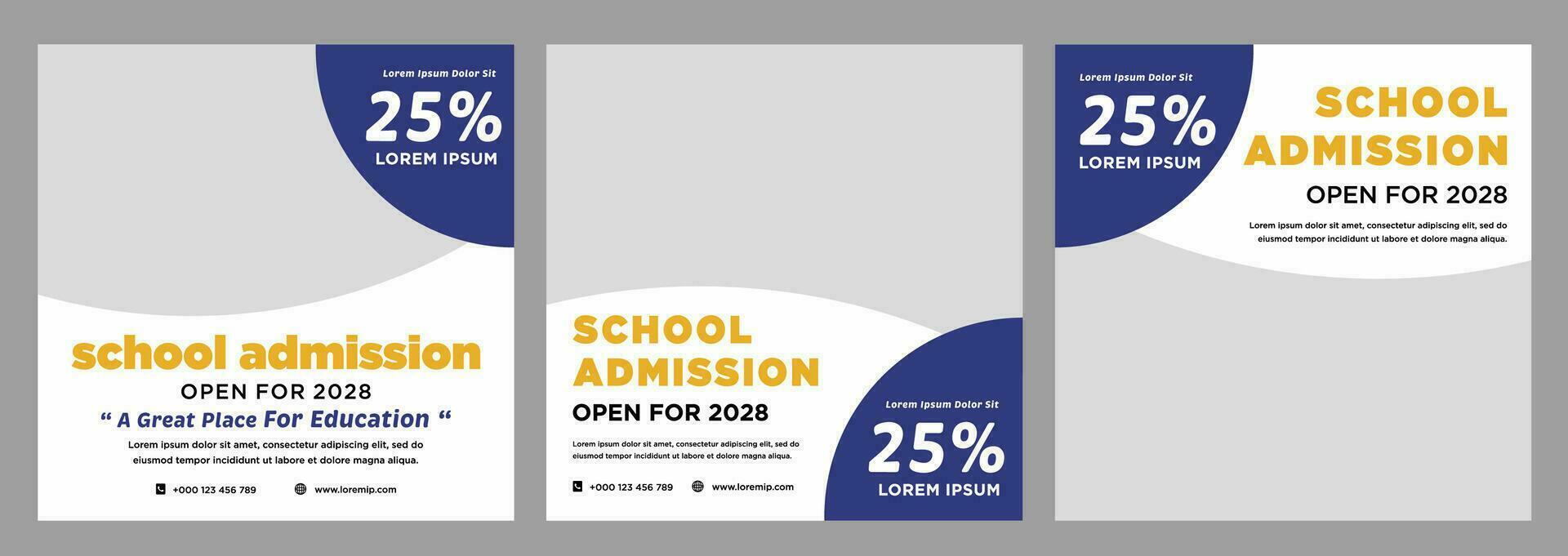 School admission banner or social media template vector