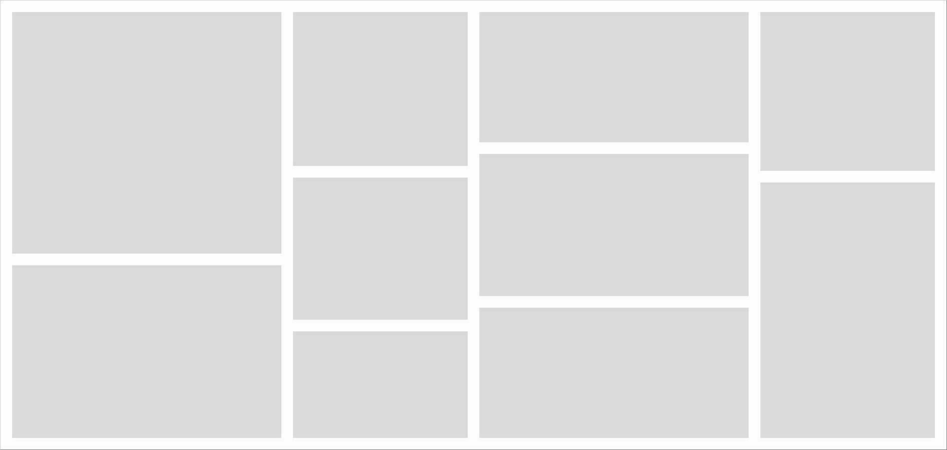 Pictures or photos frame collage. comics page grid layout abstract photo frames and digital photo wall template vector