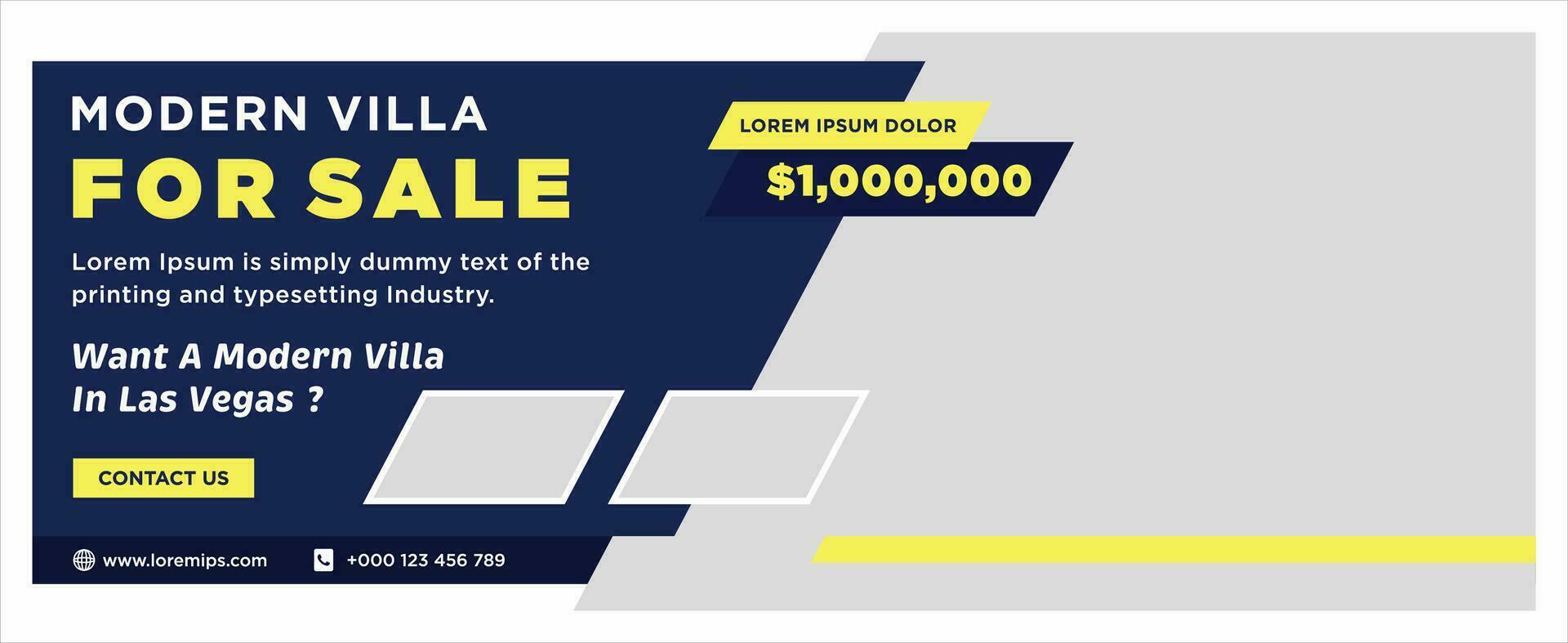 Real estate house social media post or square banner template vector
