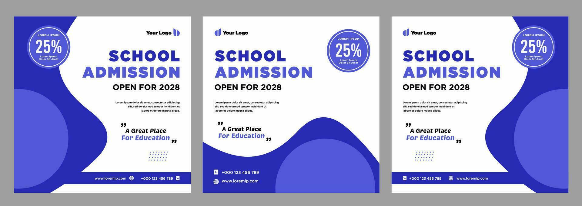 School admission banner or social media template vector