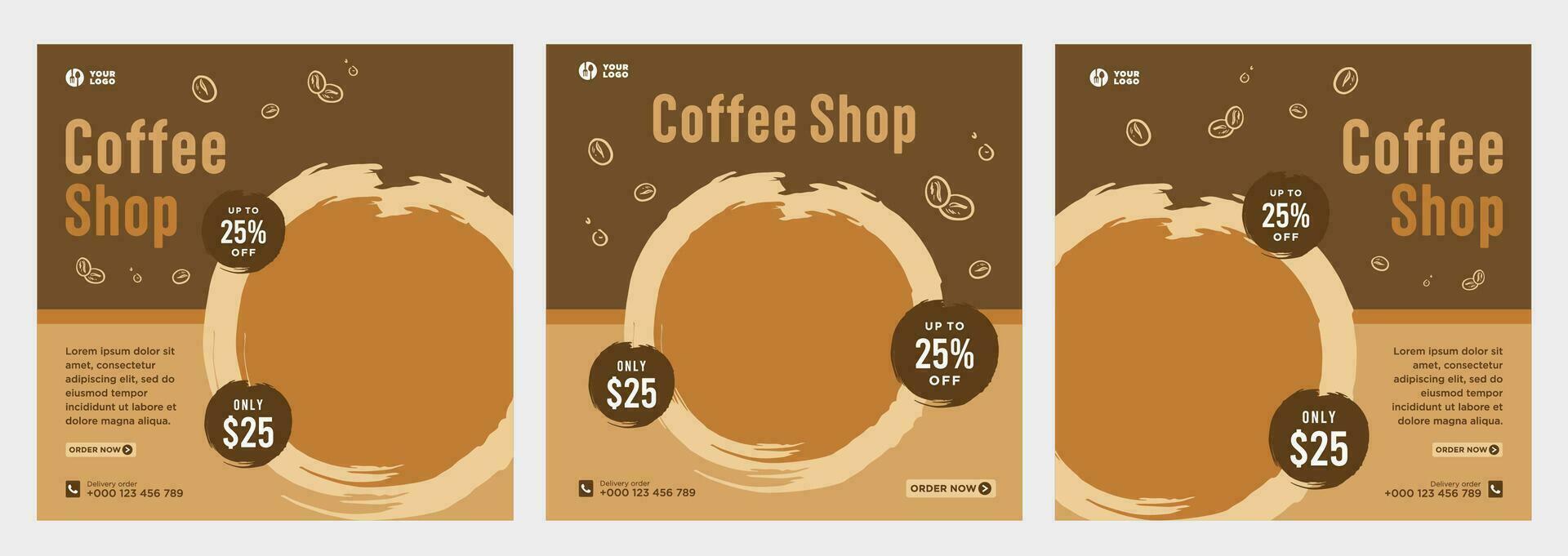 Coffee social media or banner template vector