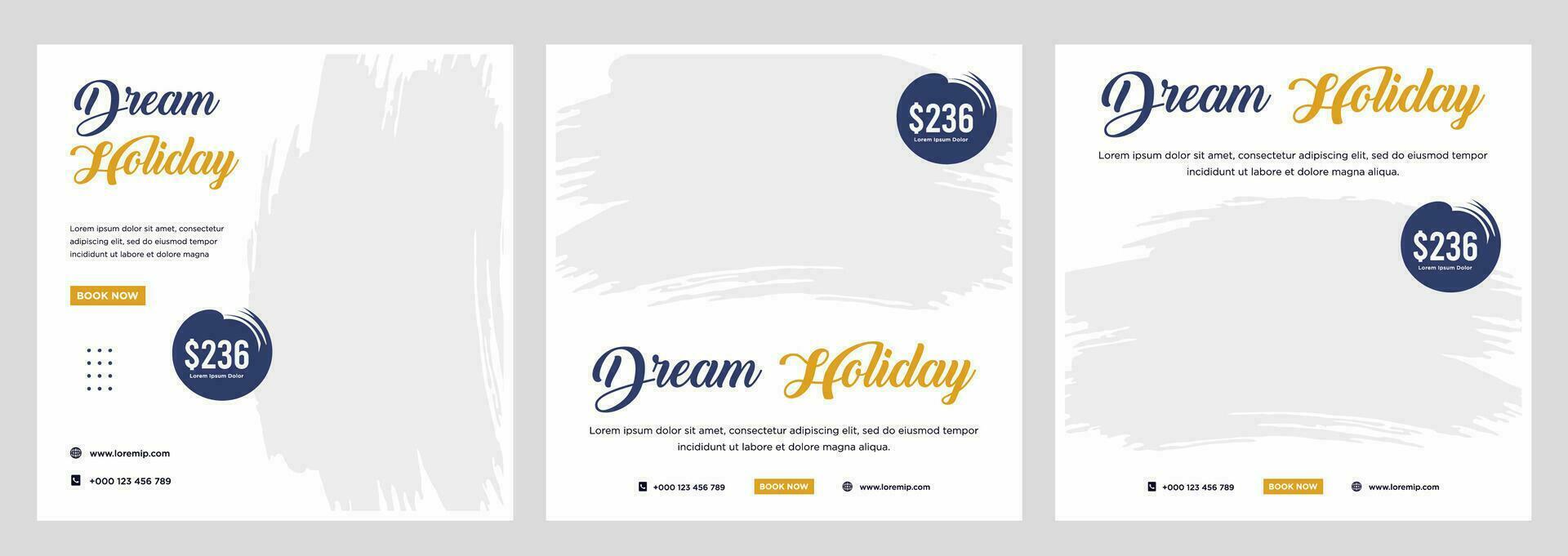 Travel holiday vacation social media post web banner vector