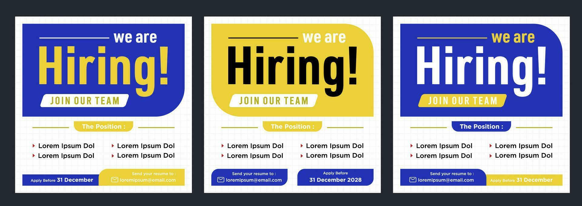 We are hiring social media post promotion vector