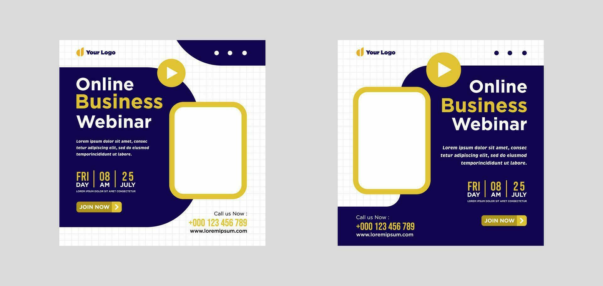 Digital marketing live webinar and corporate social media or template banner vector