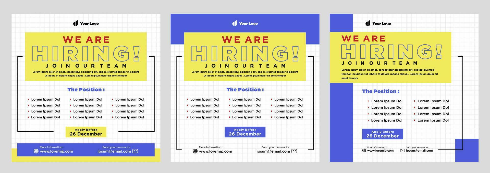 We are hiring social media post promotion vector