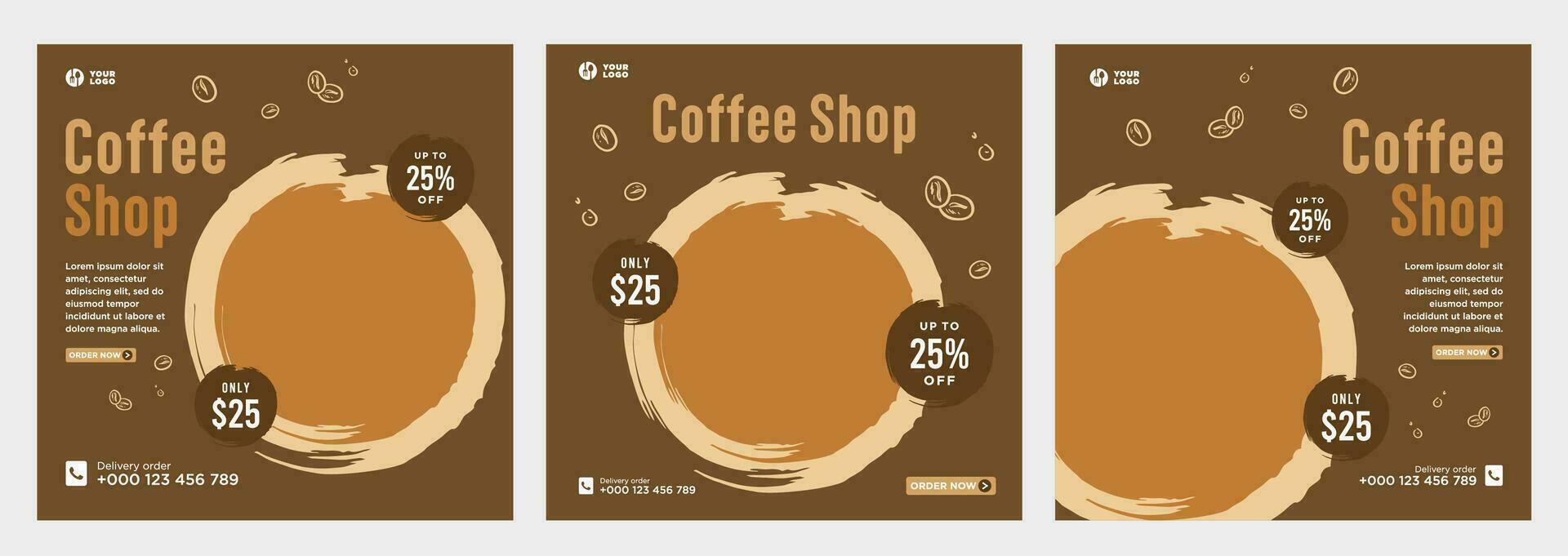 Coffee social media or banner template vector