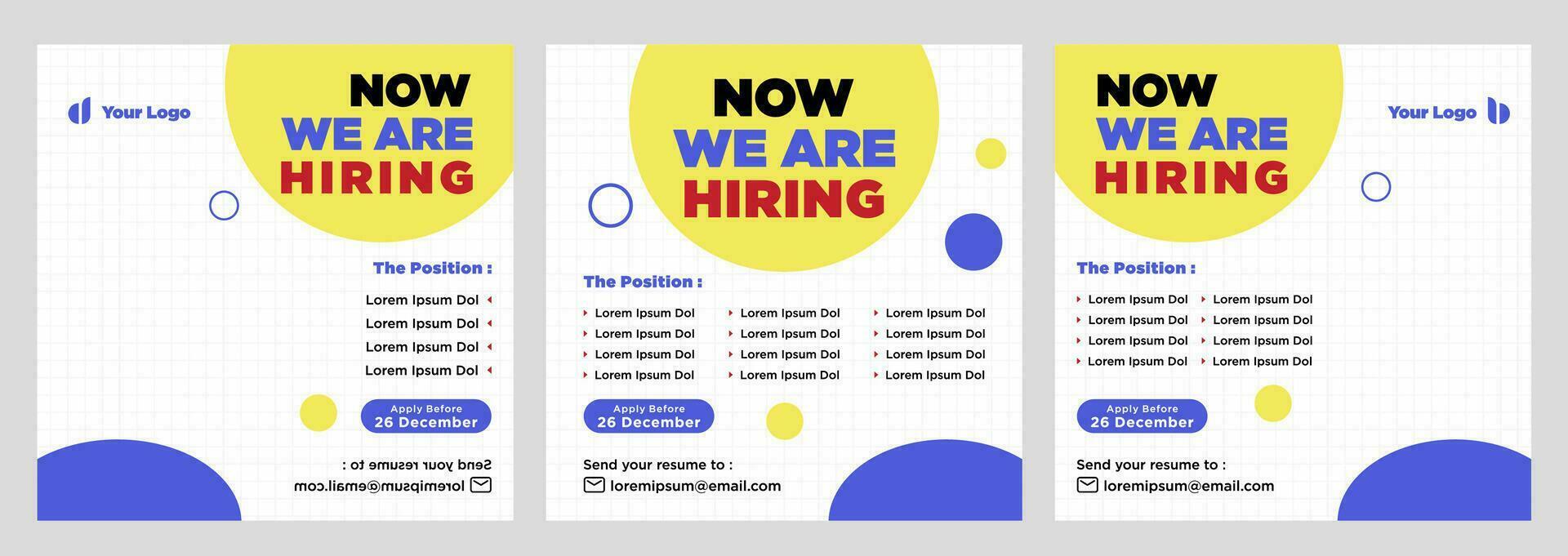 We are hiring social media post promotion vector