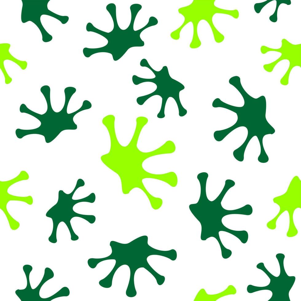 The seamless pattern with frogs footprints. Green frog s footprint. Animals seamless pattern. Fabric textile print vector
