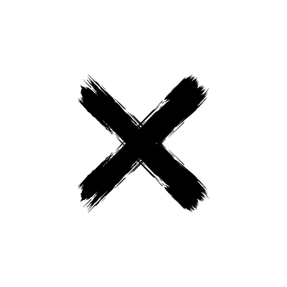 Paint Brush, Brush Stroke, Abstraction Cross shape, can use for Logo Gram, Art Illustration, Mark, or Graphic Design Element. Vector Illustration