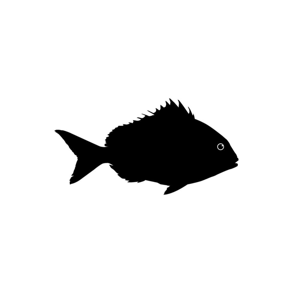 Silhouette of the Lutjanidae, or snappers are a family of perciform fish, mainly marine, can use for Art Illustration, Logo Gram, Pictogram or Graphic Design Element. Vector Illustration