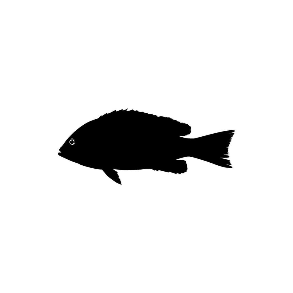 Silhouette of the Lutjanidae, or snappers are a family of perciform fish, mainly marine, can use for Art Illustration, Logo Gram, Pictogram or Graphic Design Element. Vector Illustration