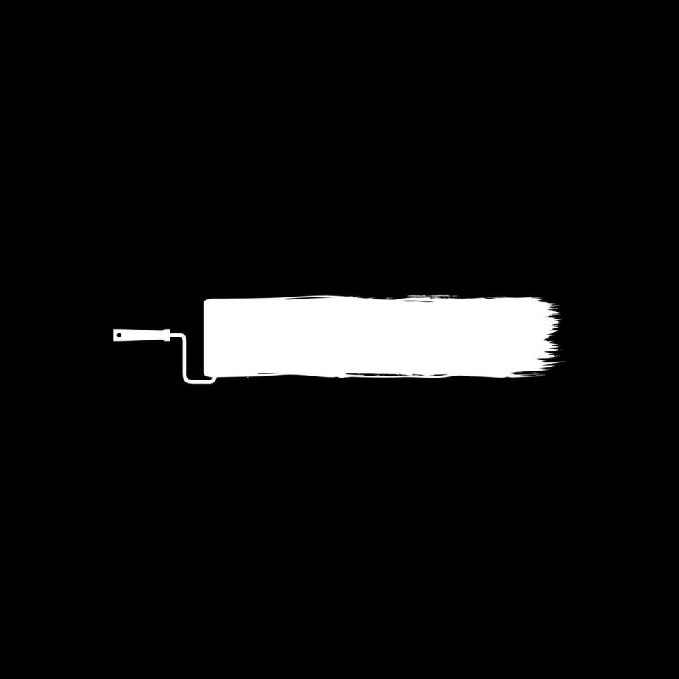 Paint Roller and Brush Stroke Silhouette, can use for template, lay out, background, art illustration,  advertisement space, or graphic design element. Vector Illustration