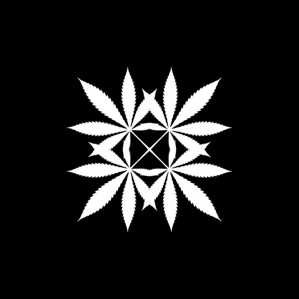 Cannabis Leaf Silhouette Composition, can use for Decoration, Ornate, Wallpaper, Cover, Art Illustration, Textile, Fabric, Fashion, or Graphic Design Element. Vector Illustration