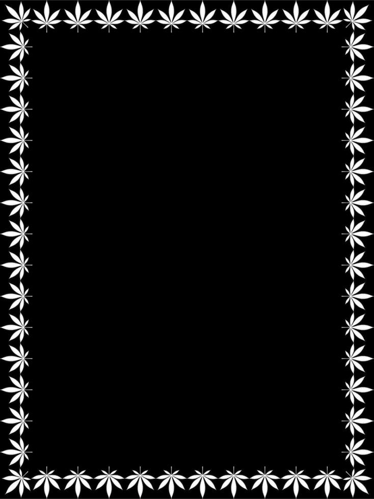 Frame Work Create from Cannabis also known as Marijuana Leaf Silhouette, can use for Decoration, Ornate, Background, Frame, Space for Text of Image, or Graphic Design. Vector Illustration