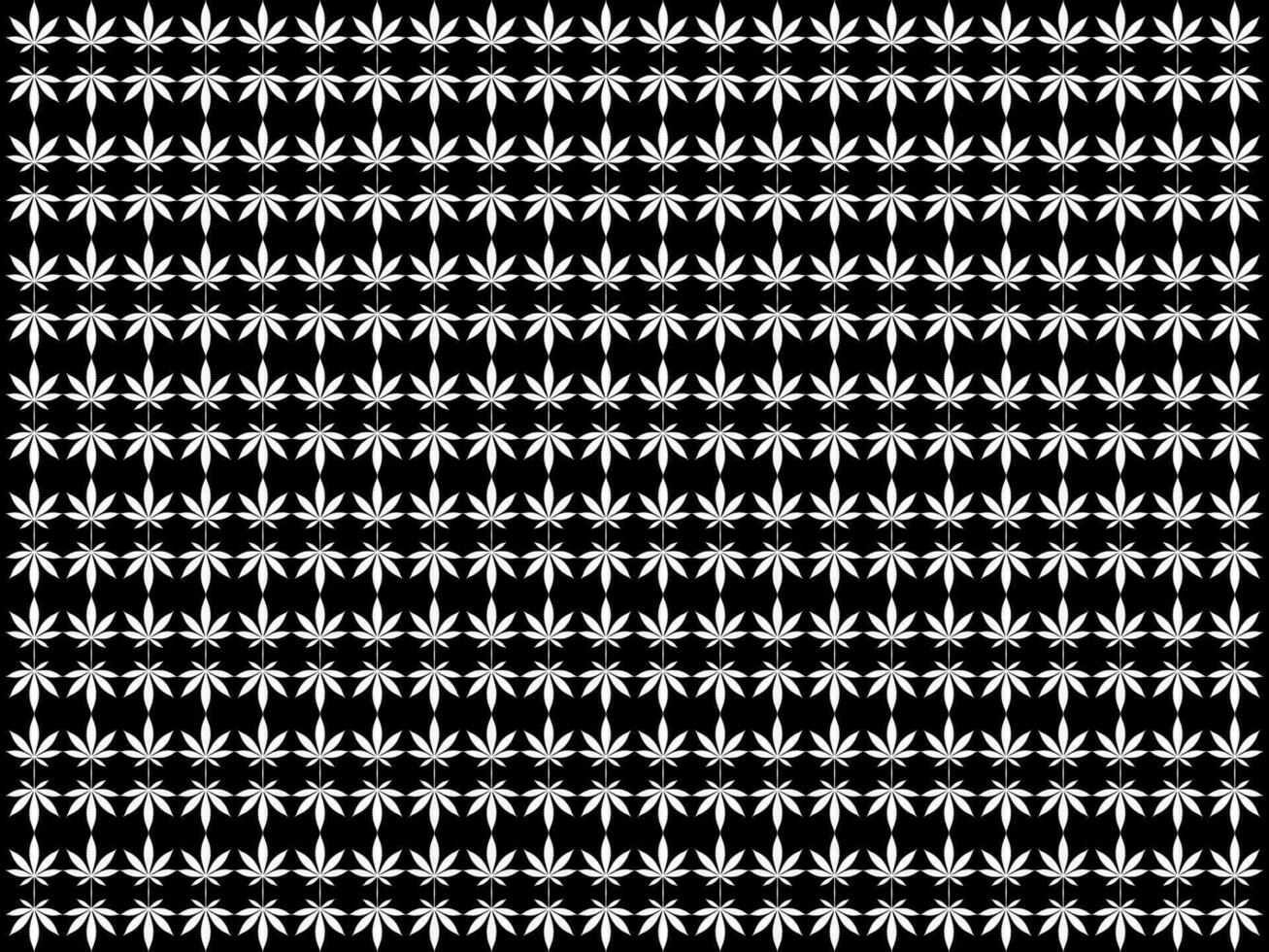 canabis además conocido como marijuana hoja silueta motivos patrón, lata utilizar para decoración, florido, fondo de pantalla, fondo, textil. moda, tela, teja, piso, cubrir, envase, ect. vector ilustración