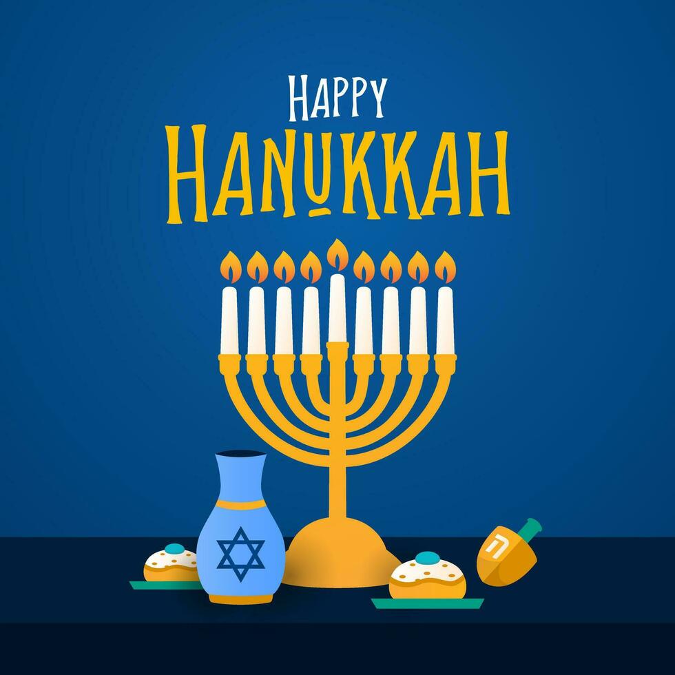 Happy Hanukkah Design, Jewish Festival of Lights vector