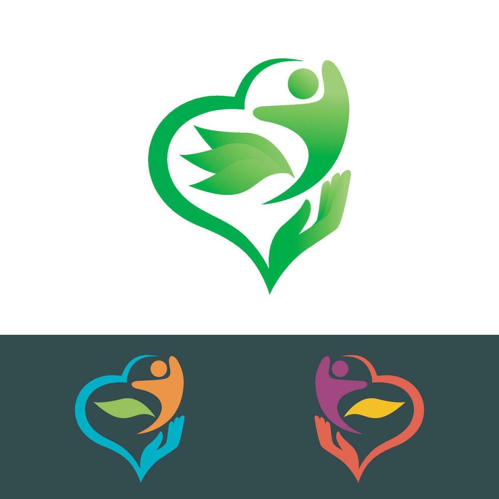 Person, hand and plant icon design. love nature concept, icon, world ecology, global nature protection, eco logo environment, globe with hands and plants, isolated on white background vector