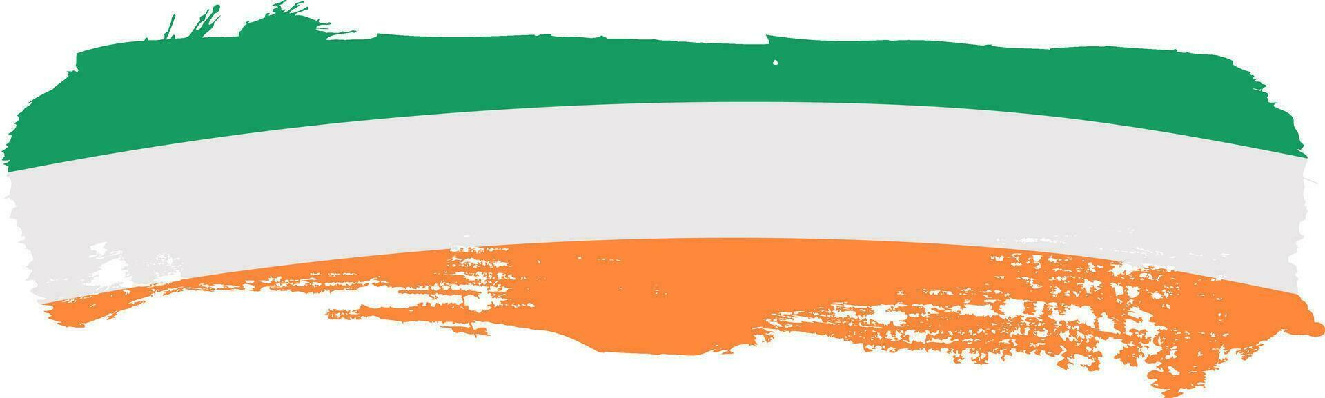 Irlanda bandera cepillo elemento, vector ilustración aislado en un blanco