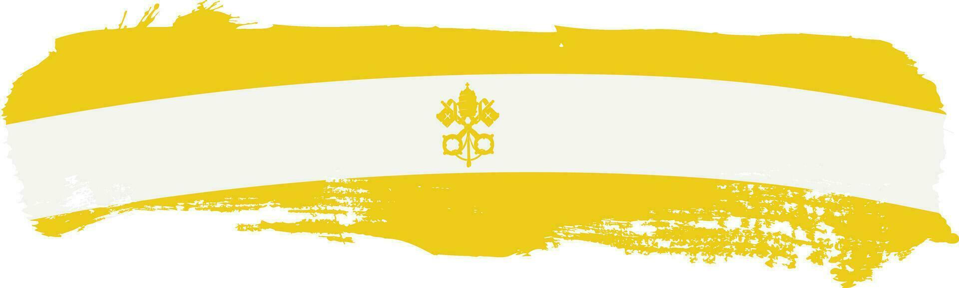 Vatican  flag brush element, vector illustration isolated on a white