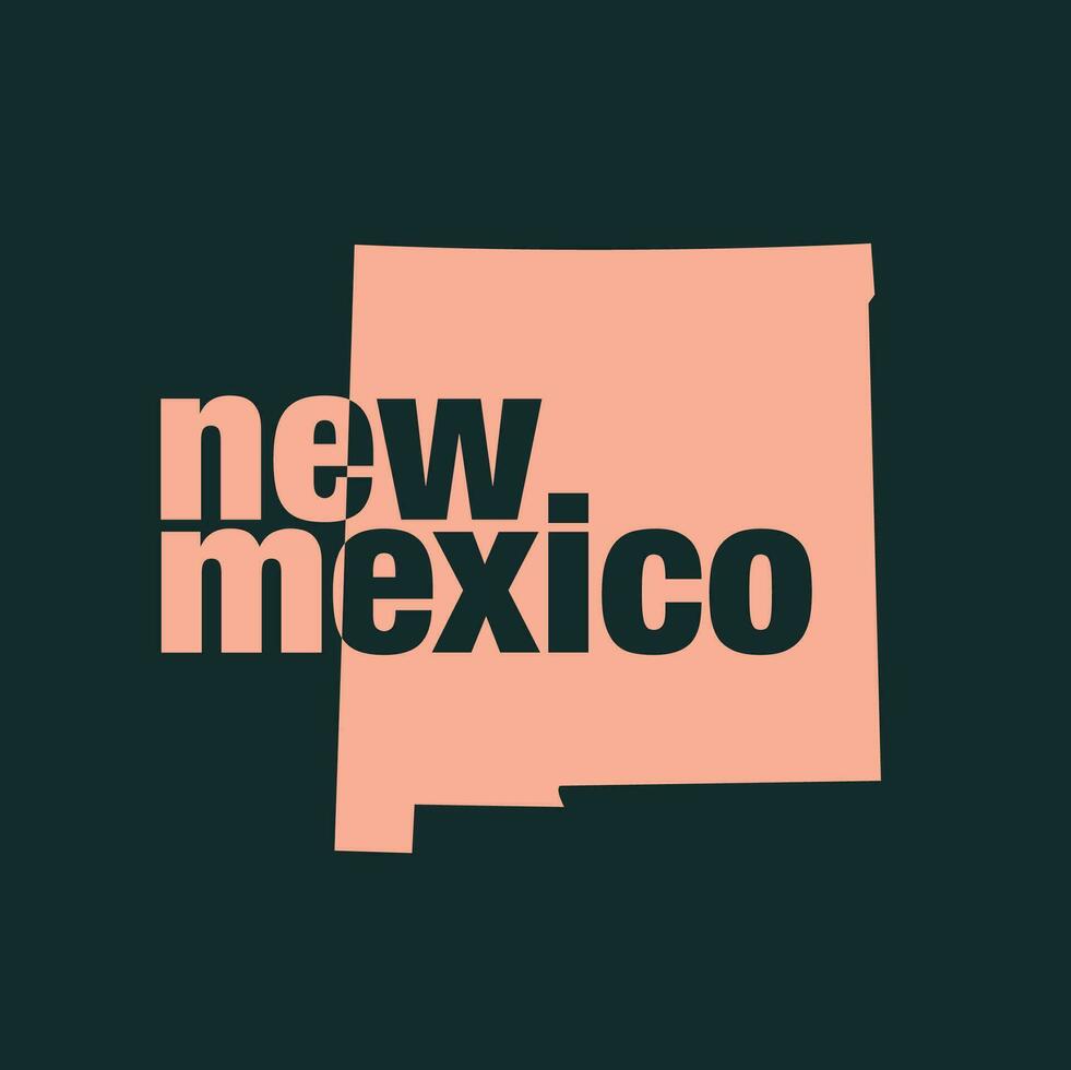 USA state New Mexico map typography. vector