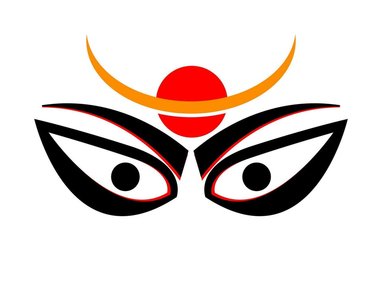 enojado Durga ojos vector icono.