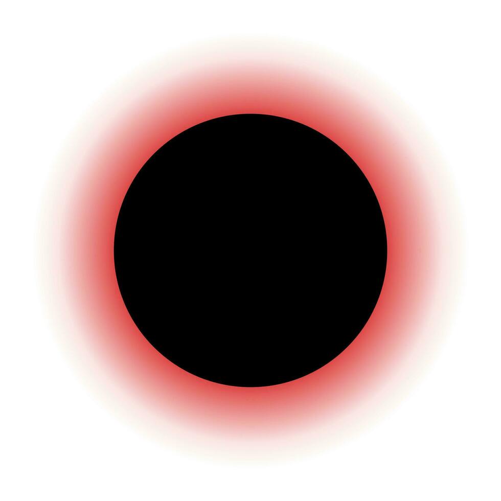 A big black dot with a red ring vector icon.