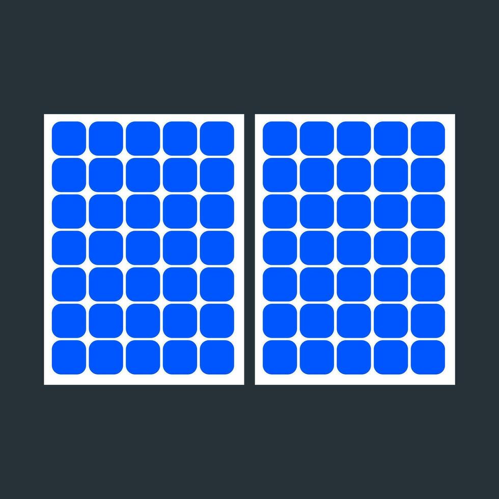 Solar panel vector icon with blue color.