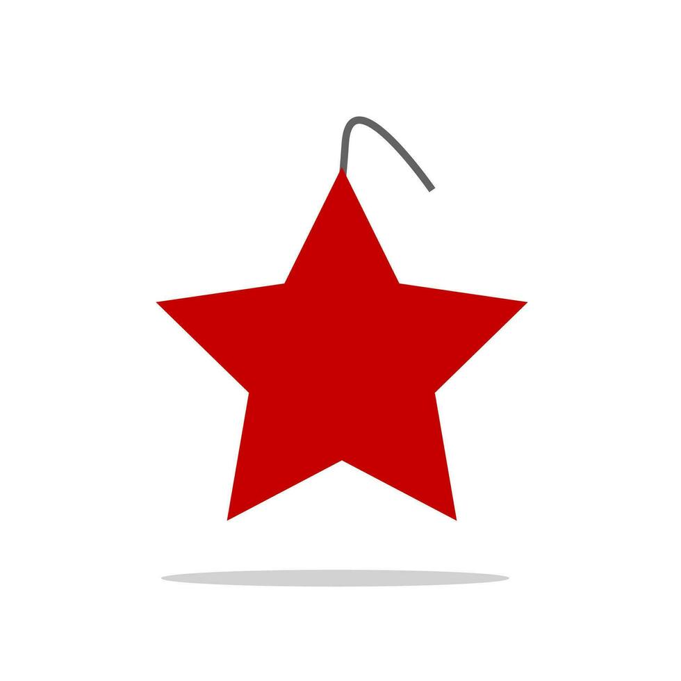 Red star firecracker vector icon.