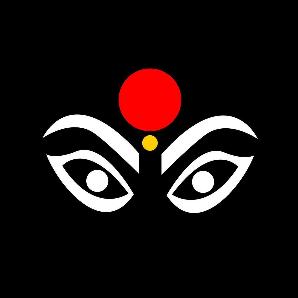 enojado Durga ojos vector icono.