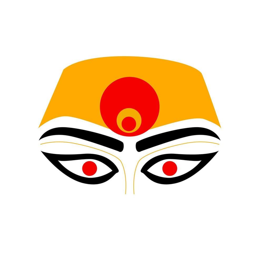 Lord Mahalakshmi face vector icon. Mahalaxmi eyes vector.