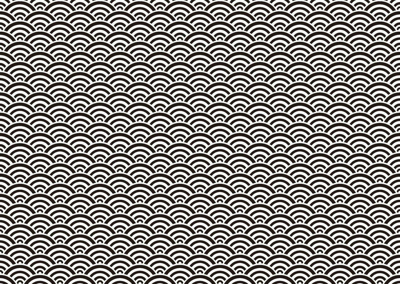 Horizontally And Vertically Repeatable Monochrome Seamless Japanese Vintage Pattern On A White Background. Vector Illustration.