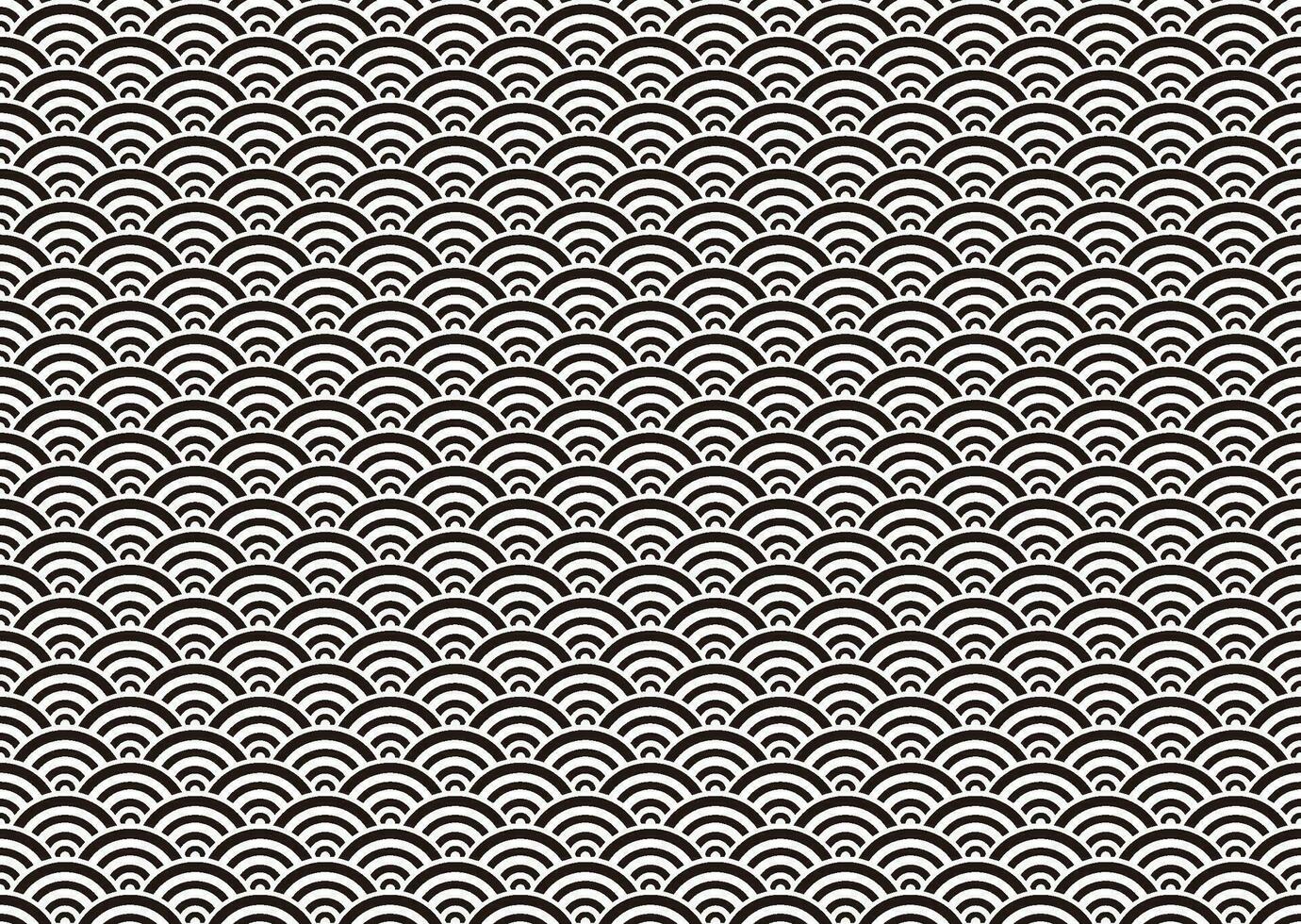 Horizontally And Vertically Repeatable Monochrome Seamless Japanese Vintage Pattern On A White Background. Vector Illustration.