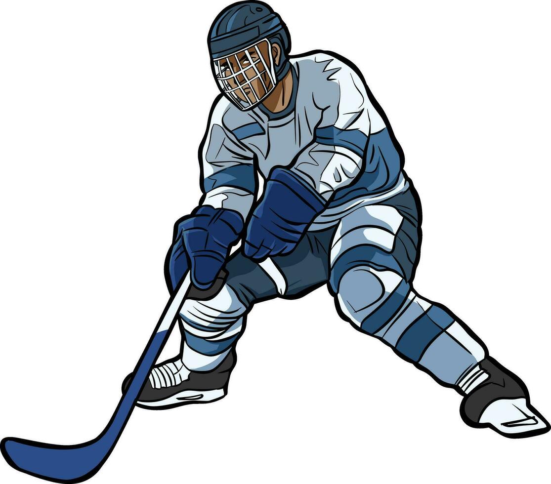 hielo hockey jugador acción clipart vector