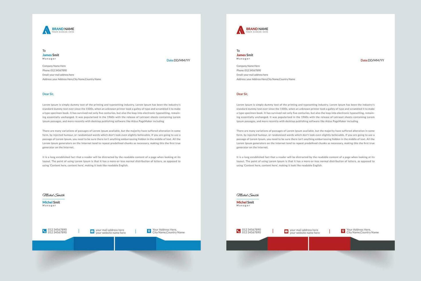 Modern business letterhead template vector