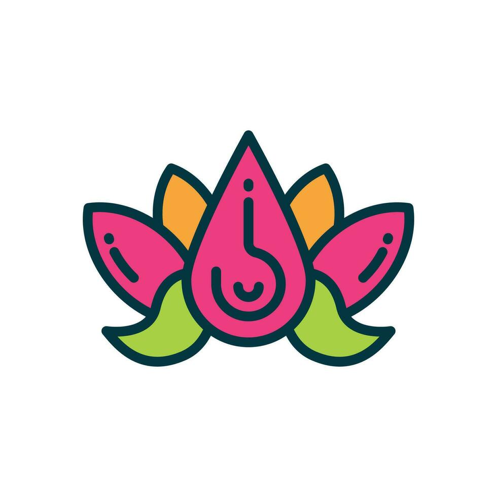lotus flower filled color icon. vector icon for your website, mobile, presentation, and logo design.