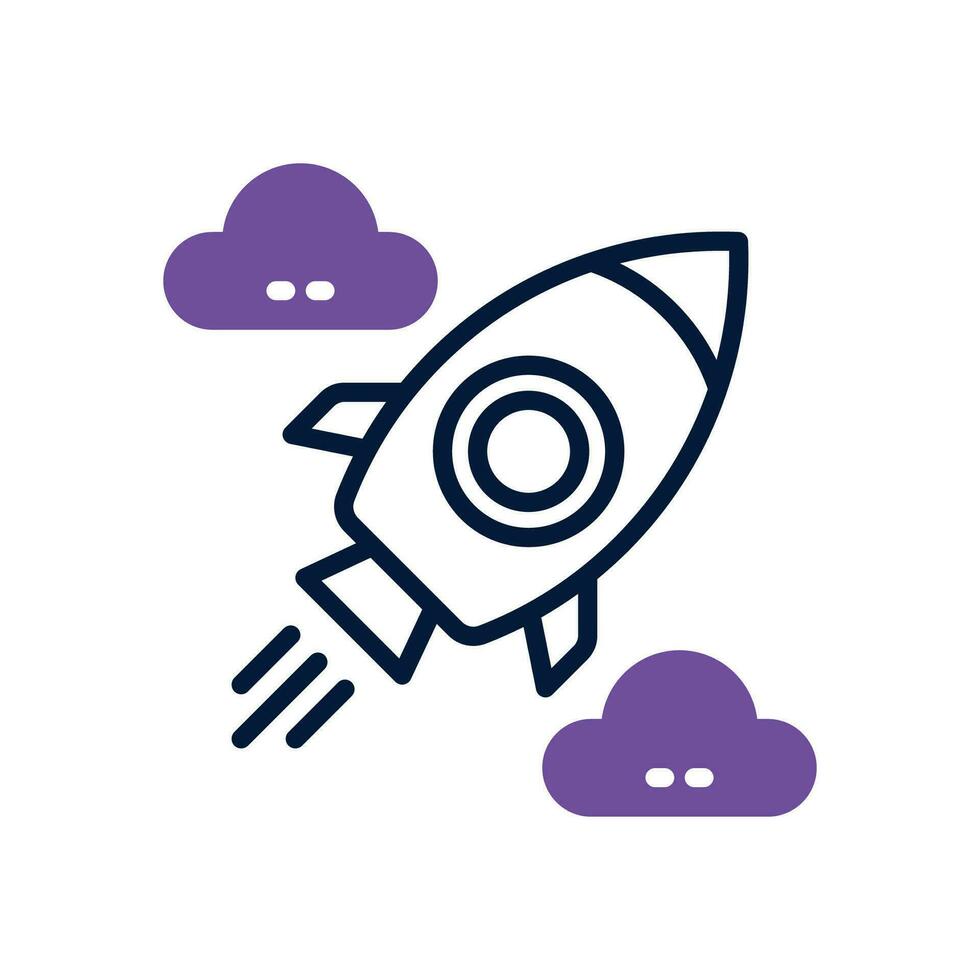 rocket dual tone icon. vector icon for your website, mobile, presentation, and logo design.
