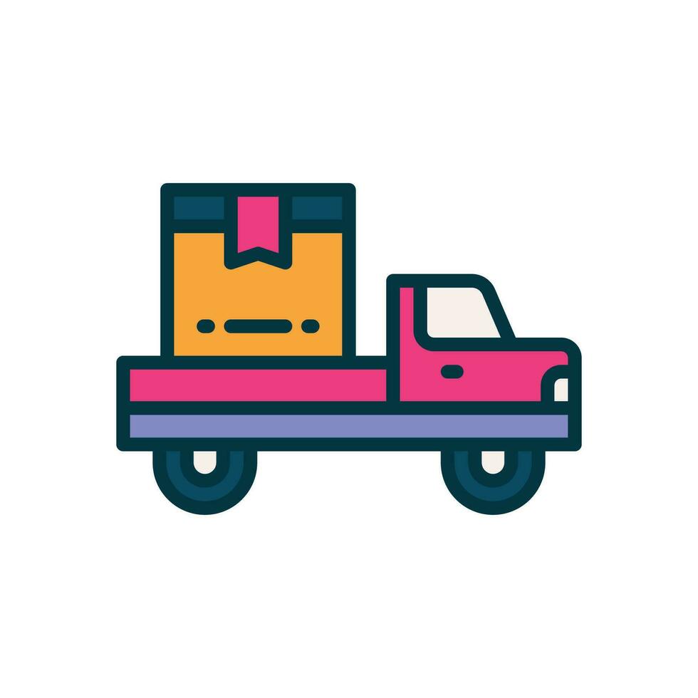 delivery truck filled color icon. vector icon for your website, mobile, presentation, and logo design.