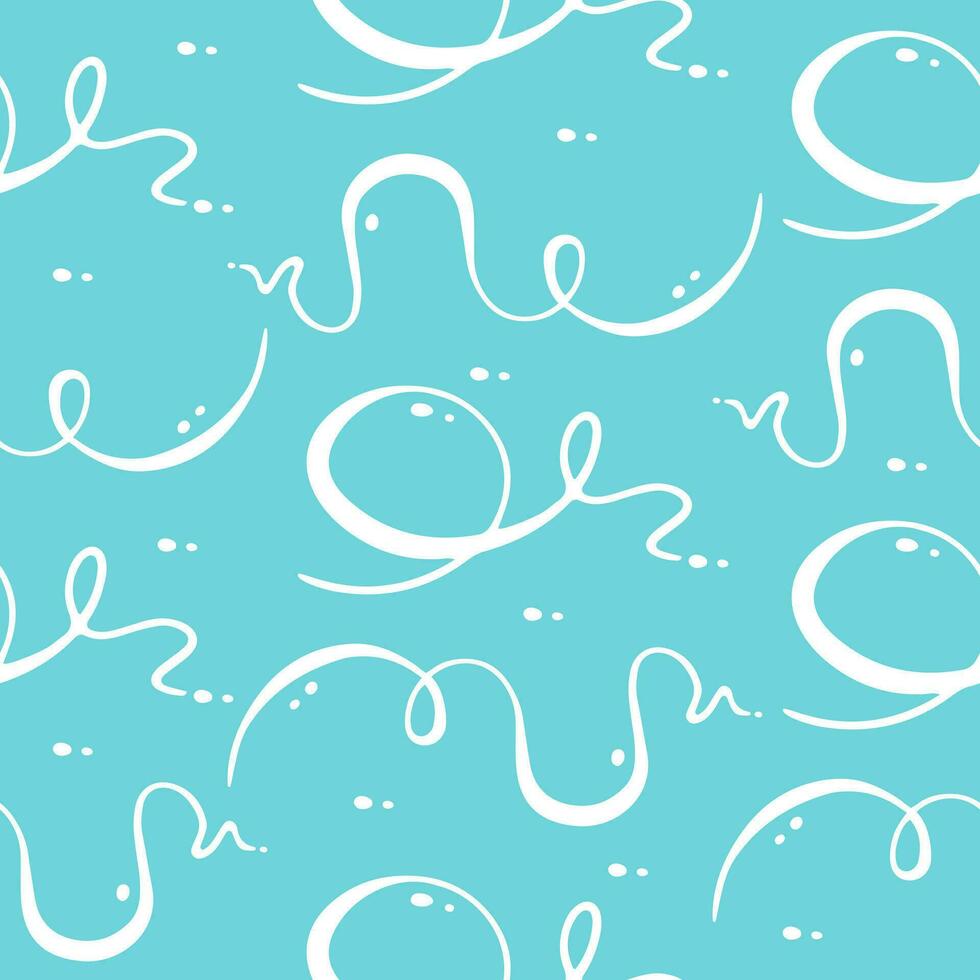 Vector pattern with clouds in doodle cartoon style.