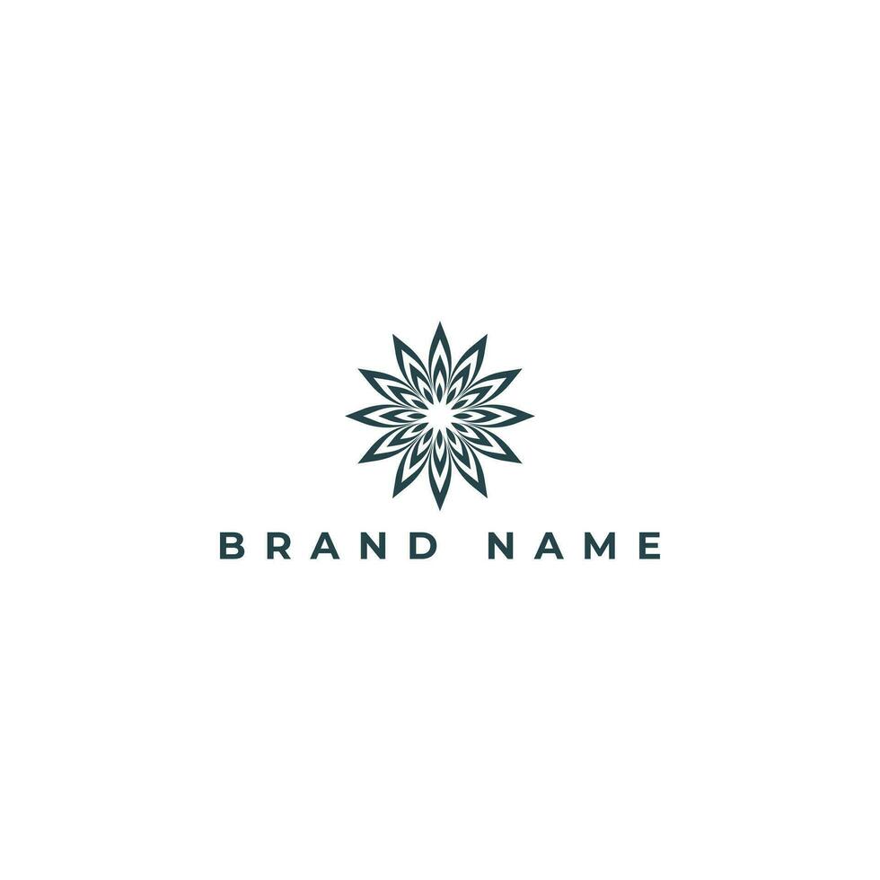 Floral logo template. Color leaves ornament concept. Spiral flower Universal elegant vector emblem. Graphic nature symbol for corporate identity