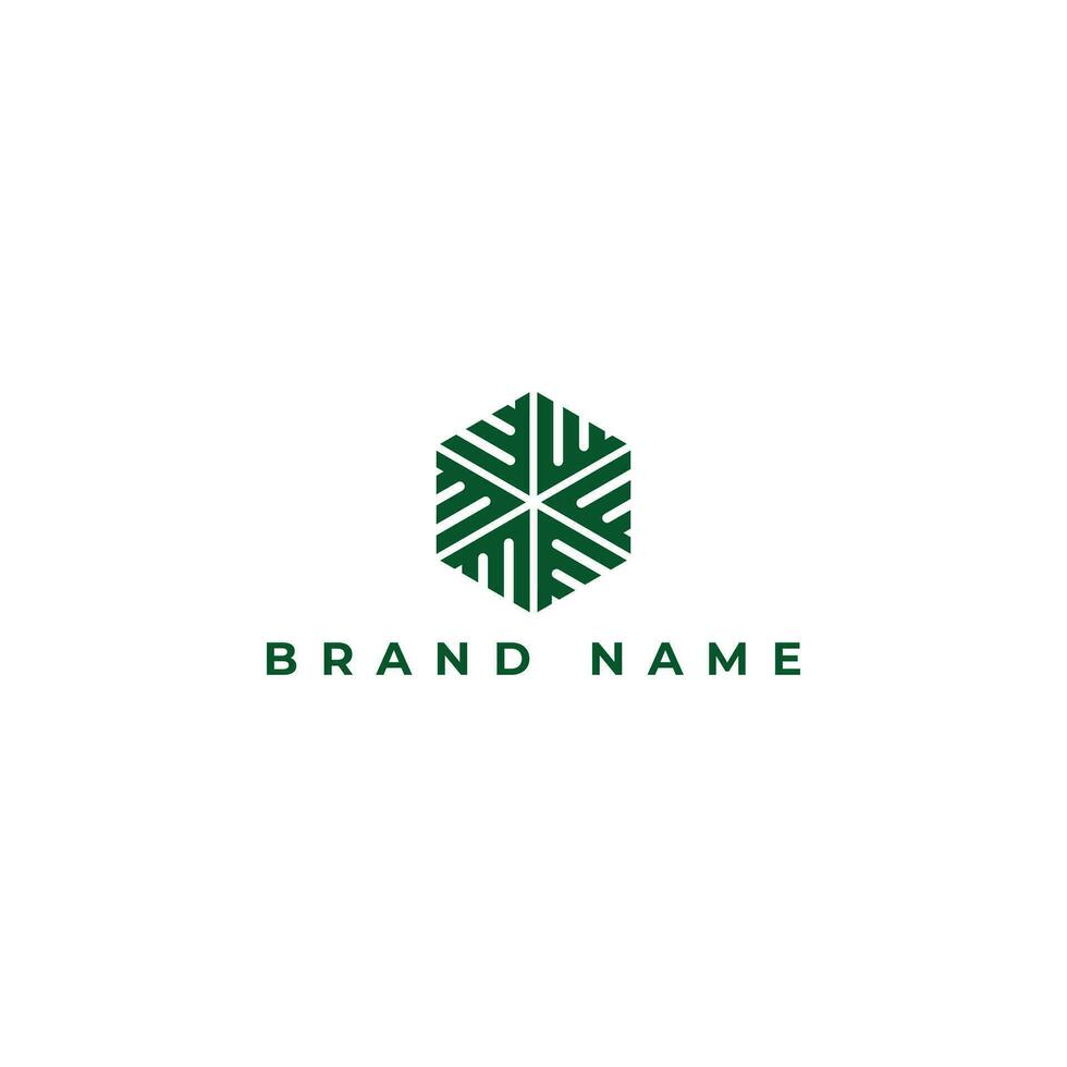 Abstract initial letter AM or MA monogram hexagon shape logo in green color isolated on a white background. Letter AM logo applied for Modern Real Estate Business logo design inspiration template vector