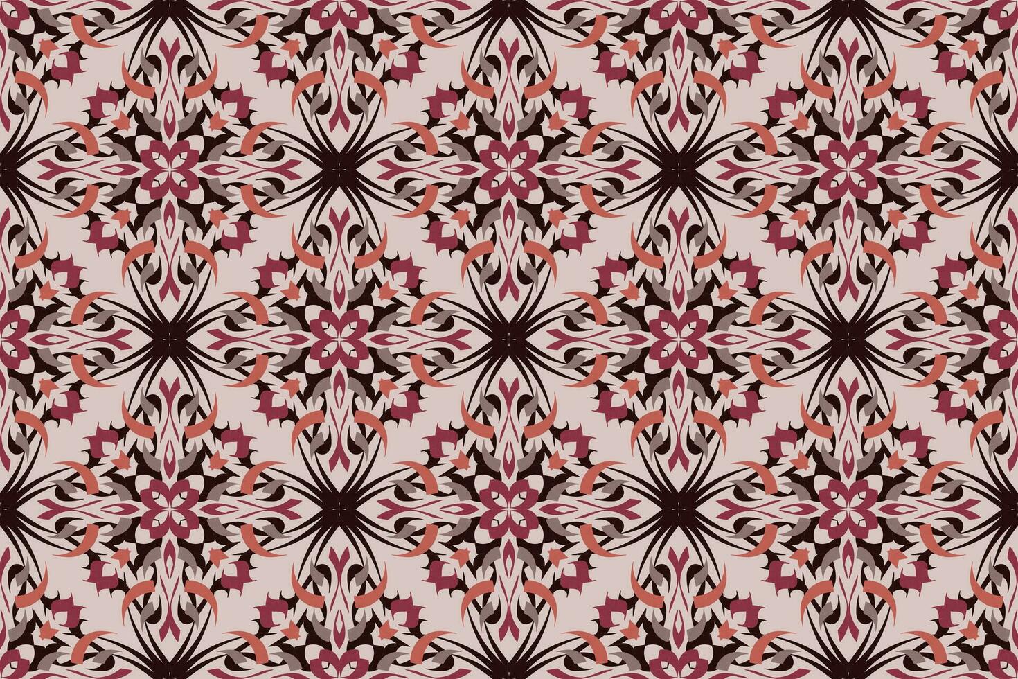 Fabric print seamless pattern with vintage ornament vector