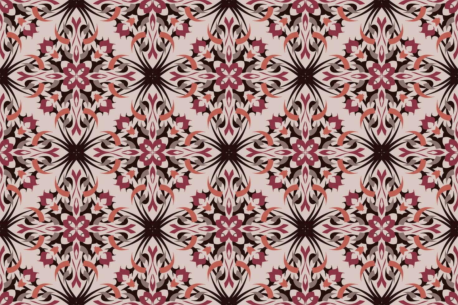 Fabric print seamless pattern with vintage ornament vector