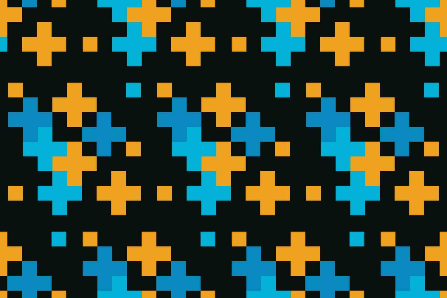 Geometric seamless pattern. Abstract geometric hexagonal graphic design pattern. balack, blue and orange Seamless geometric pattern. vector