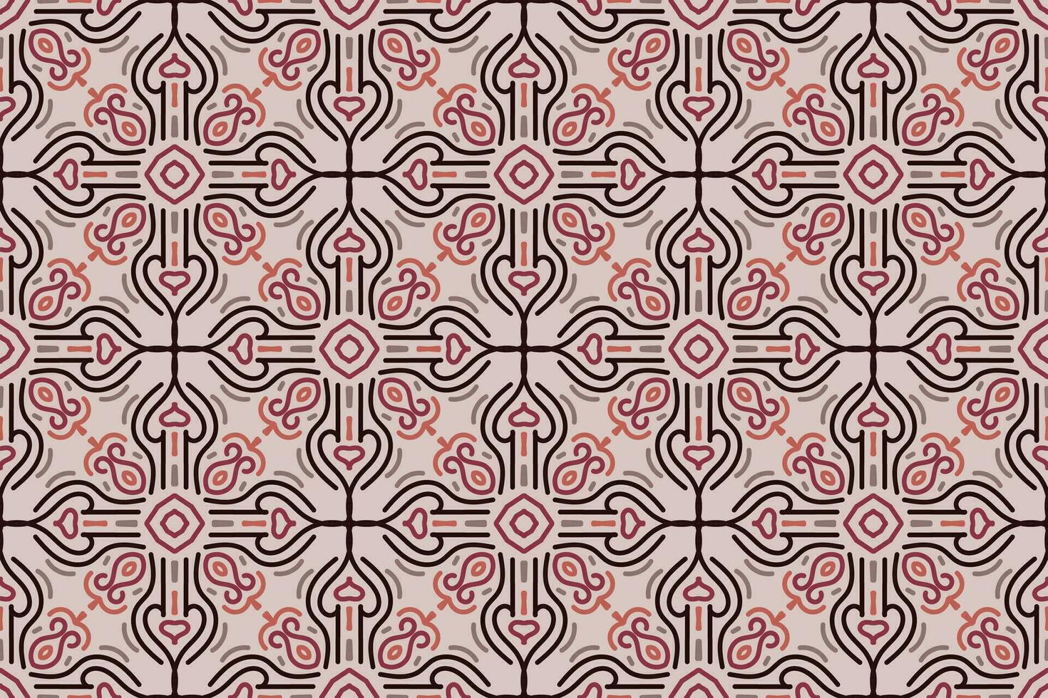 Fabric print seamless pattern with vintage ornament vector