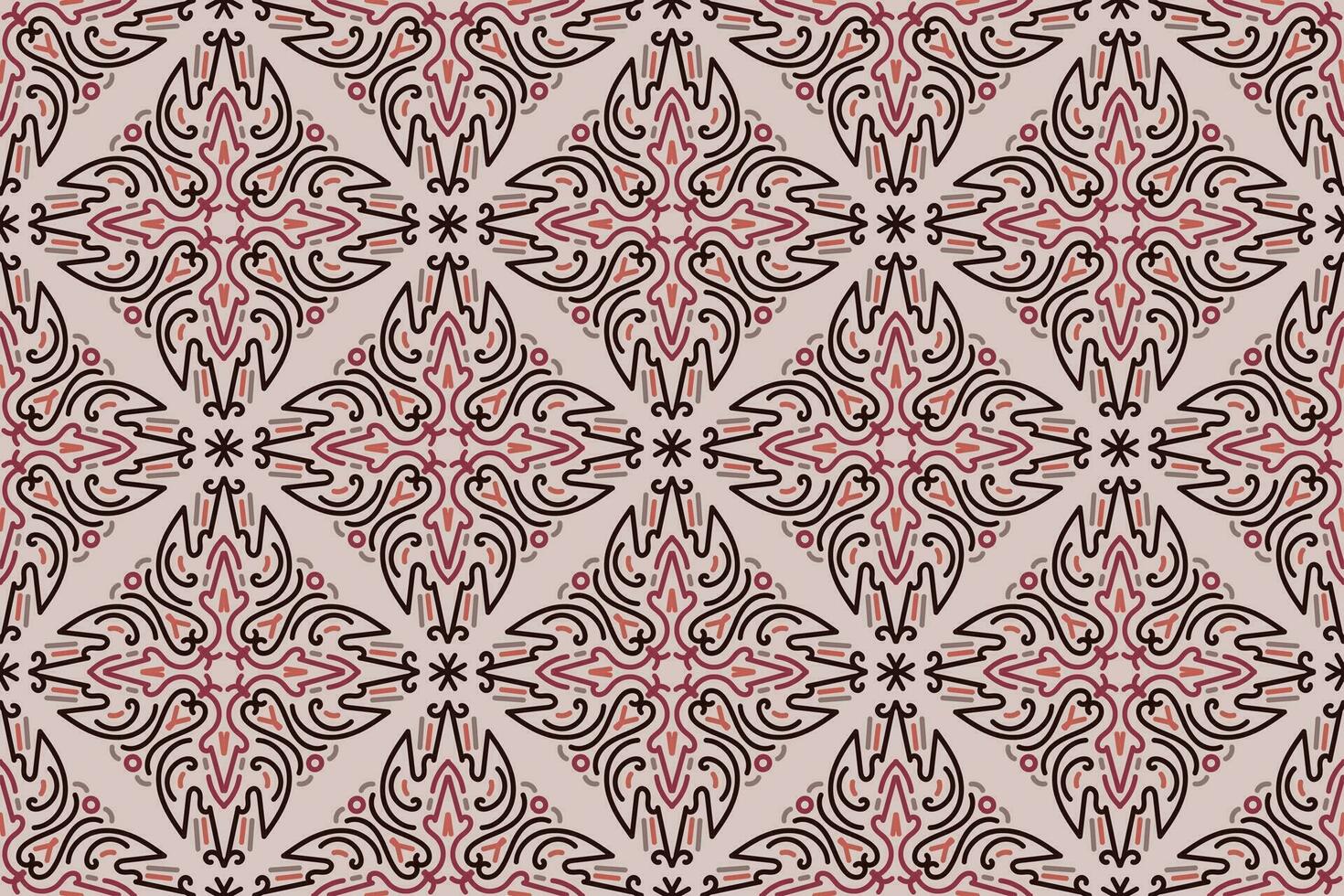 Fabric print seamless pattern with vintage ornament vector