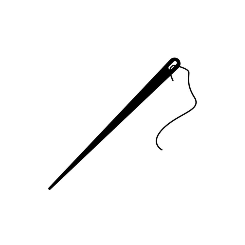 Needle Icon. Needle for sewing needwork symbol vector