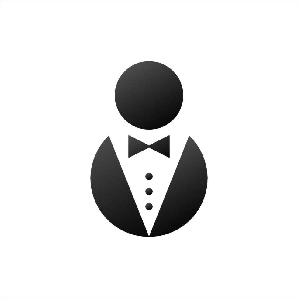 Abstract man in tuxedo with bow tie. Elegant vip style for gentleman and businessman for creative conferences and vector receptions