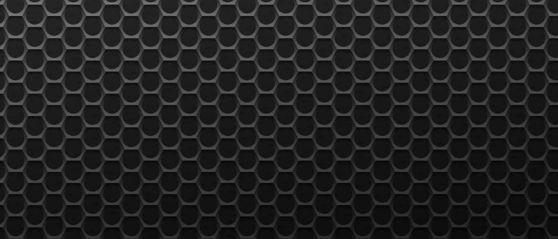 Dark background vector hexagon metal black backdrop