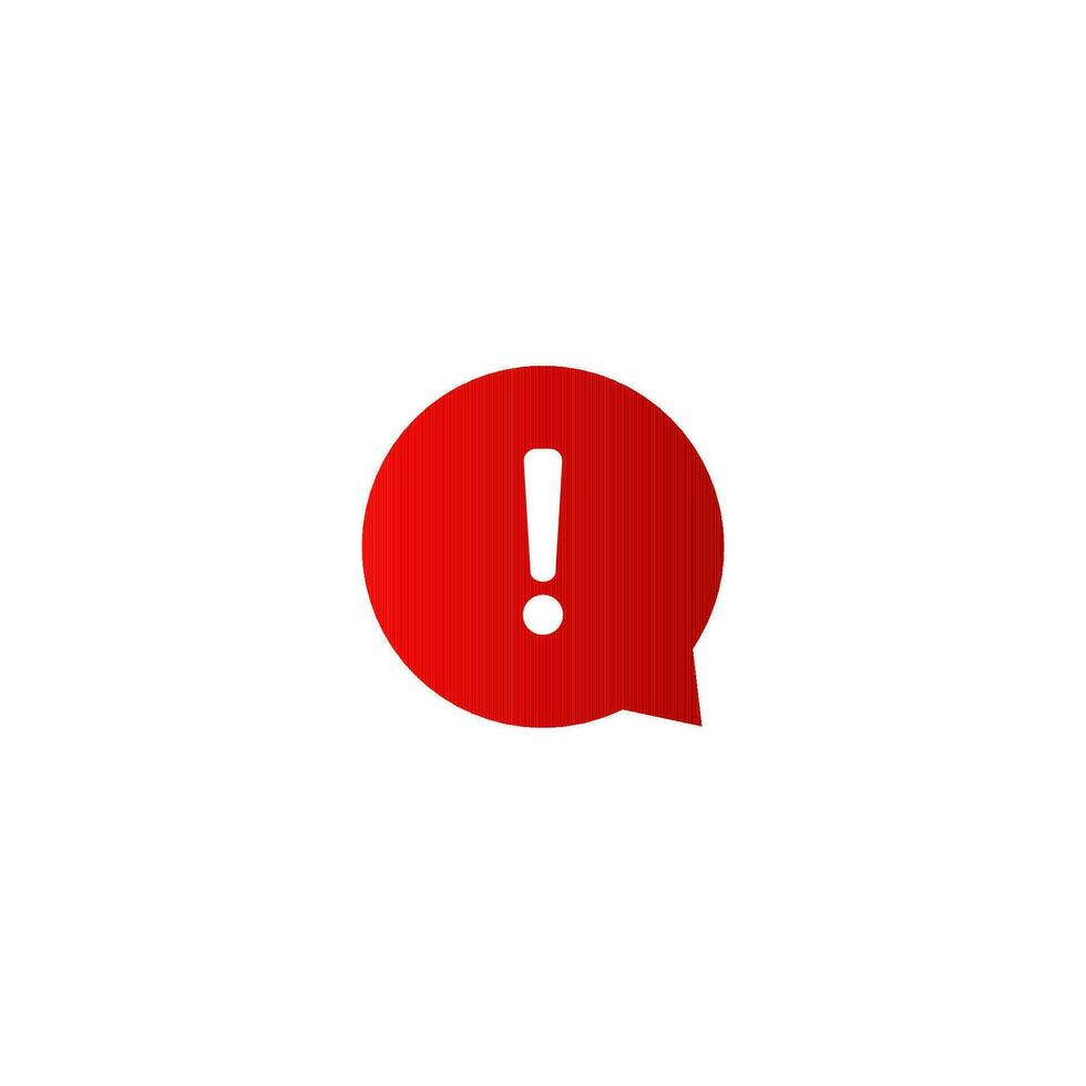 exclamation bubble icon warn alert sign red vector