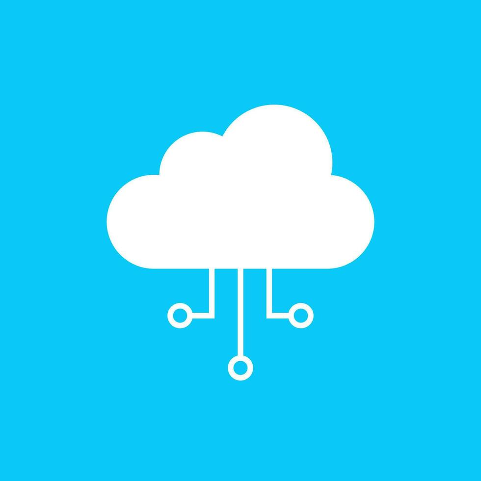 Cloud technology logo or icon set. Cloud symbol with circuit pattern. IT and computers, internet vector illustration.